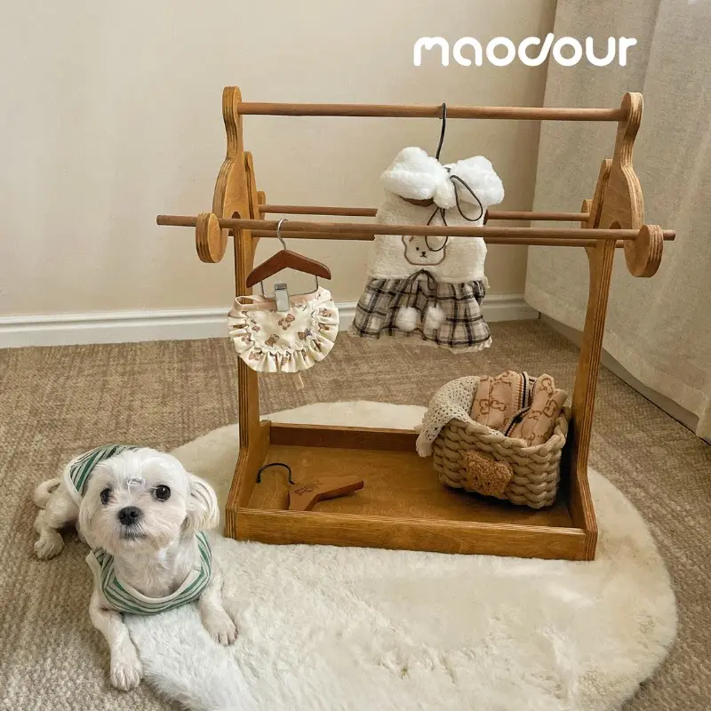 wooden pet clothes organizer - Portable Danish Pet Clothes Rack